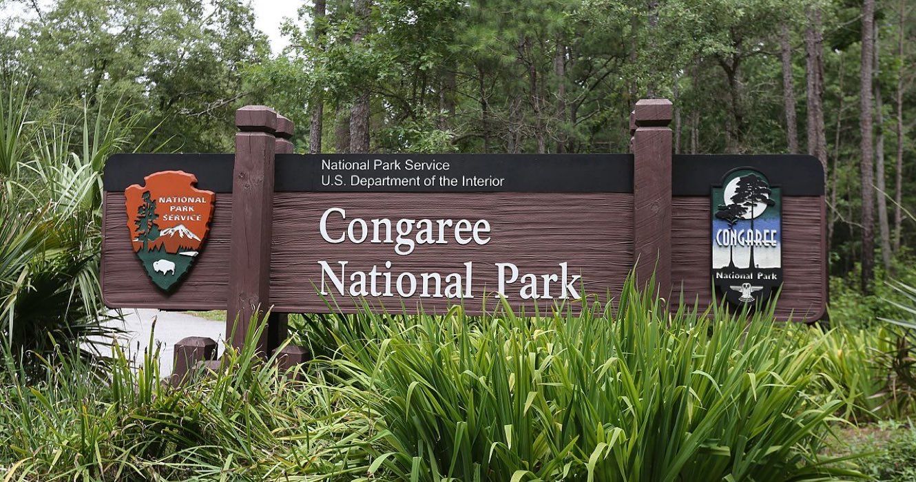 Parque Nacional Congaree - placa de entrada