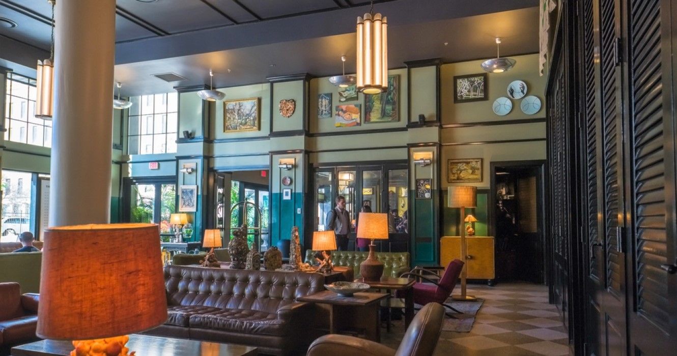 10 acomodações exclusivas para reservar em Nova Orleans 1 Lobby do Ace Hotel, Nova Orleans