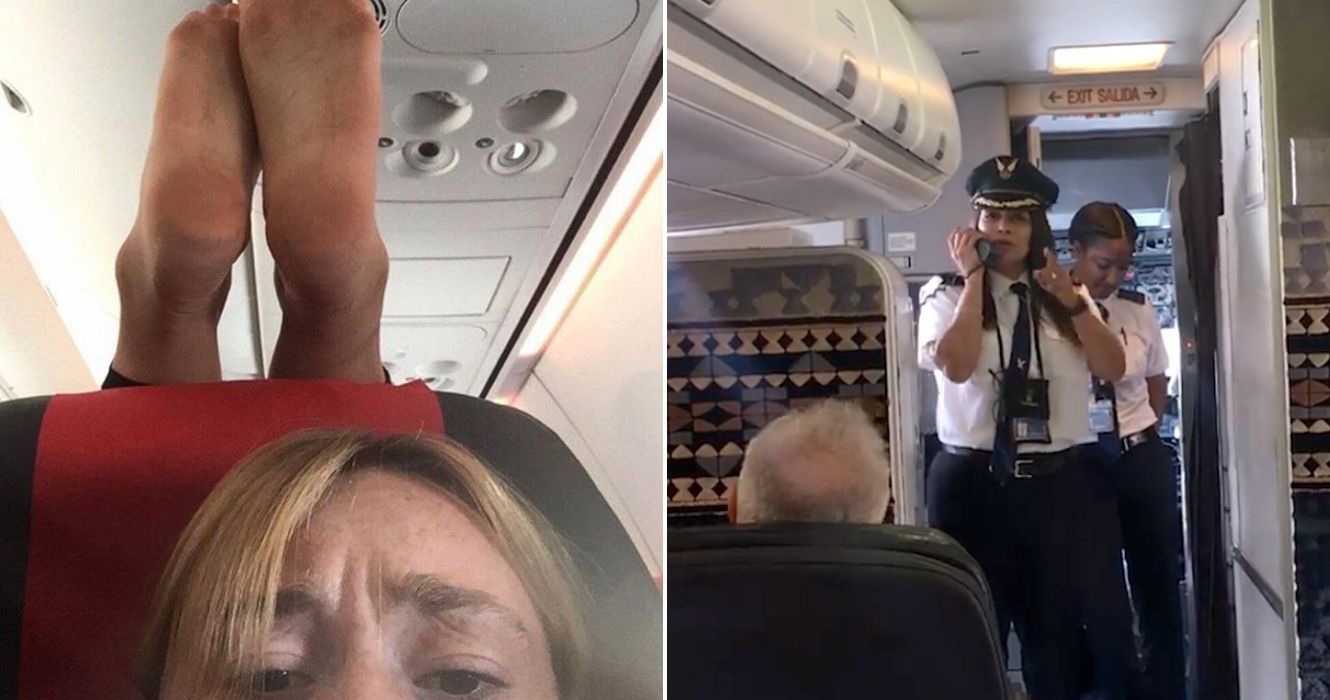 20 erros que os pilotos nunca devem cometer em um avião (de acordo com os pilotos) 1 passageiro rude pés descalços avião piloto anúncio avião