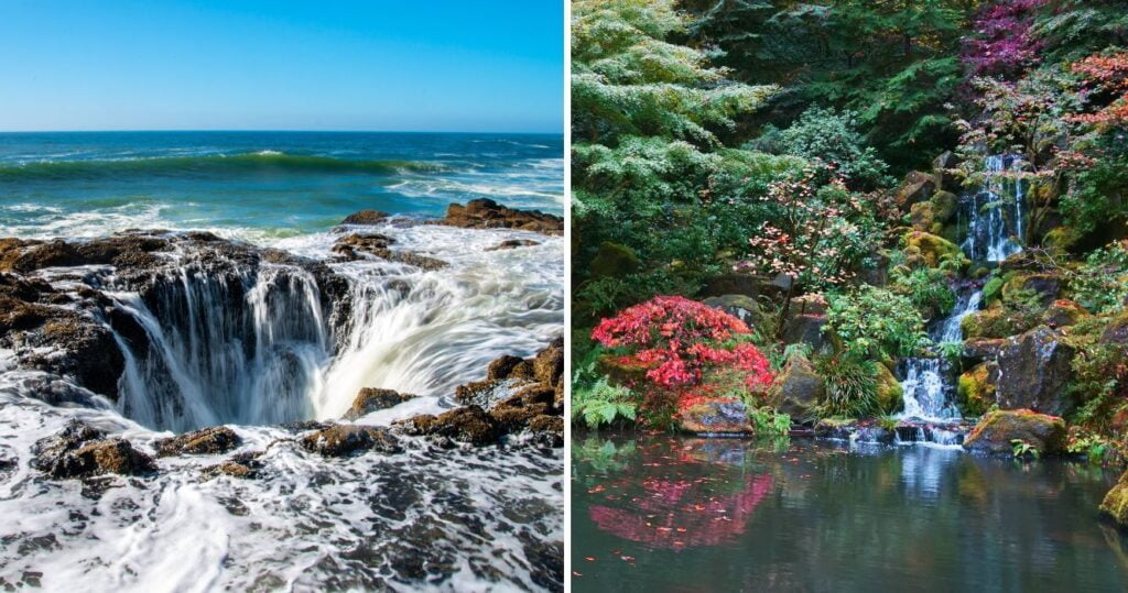 Aqui estão as atrações turísticas mais bem avaliadas em Oregon, além de Cannon Beach 9 thor's well in oregon, a waterfall at the japanese garden in portland