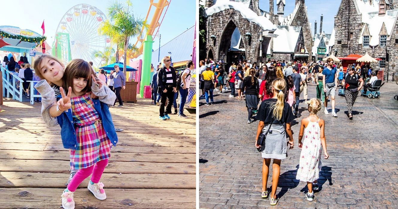 Lista de destinos para famílias que viajam pela Califórnia 1 crianças no píer de santa monica na califórnia, uma viagem ao mundo de harry potter na califórnia