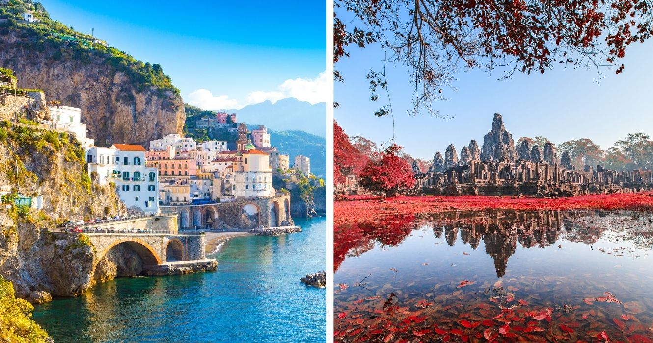 Romance não precisa ser caro, aqui estão algumas férias econômicas para casais 1 a costa italiana, um templo no camboja