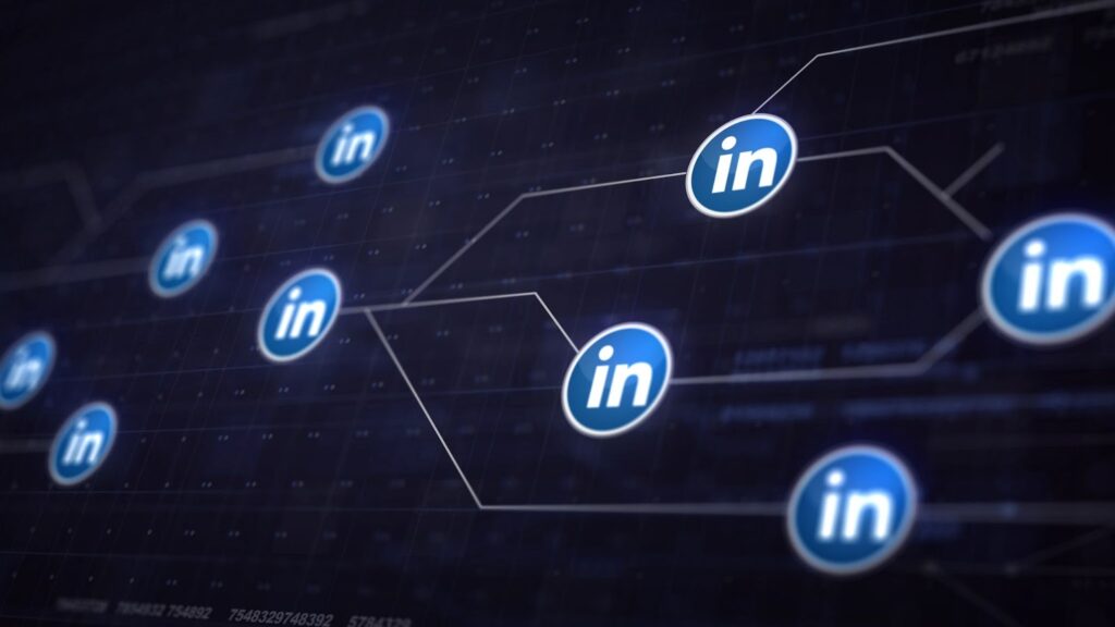 linkedin icon line connection of circuit board 1