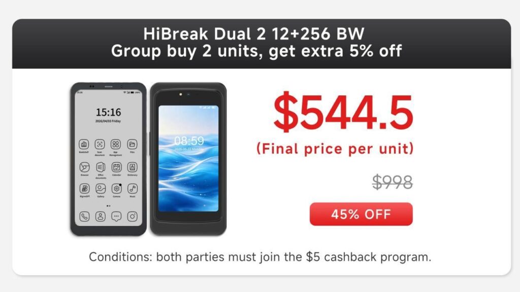 Primeiro smartphone E Ink de tela dupla grande do mundo com 80 FPS chegou ao Kickstarter em 10 de julho: Bigme HiBreak Dual 2 a partir de apenas US$ 544,50 1 Smartphone E Ink de tela dupla 80 FPS Bigme HiBreak Dual 2